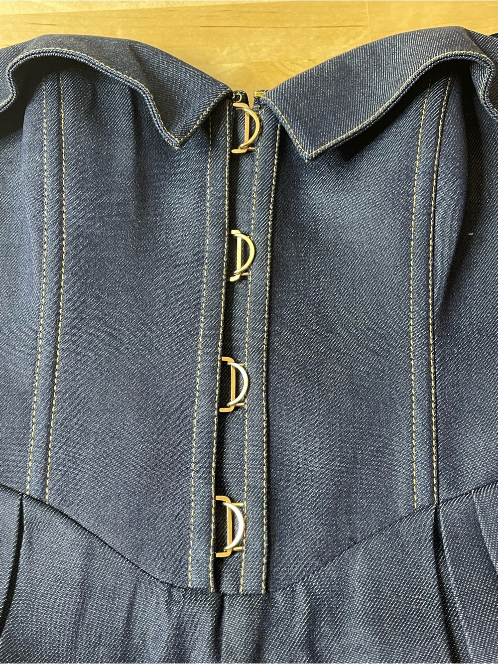 BCBGMAXAZRIA Savannah Jumpsuit Raw Denim Size 4 - Picture 13 of 16